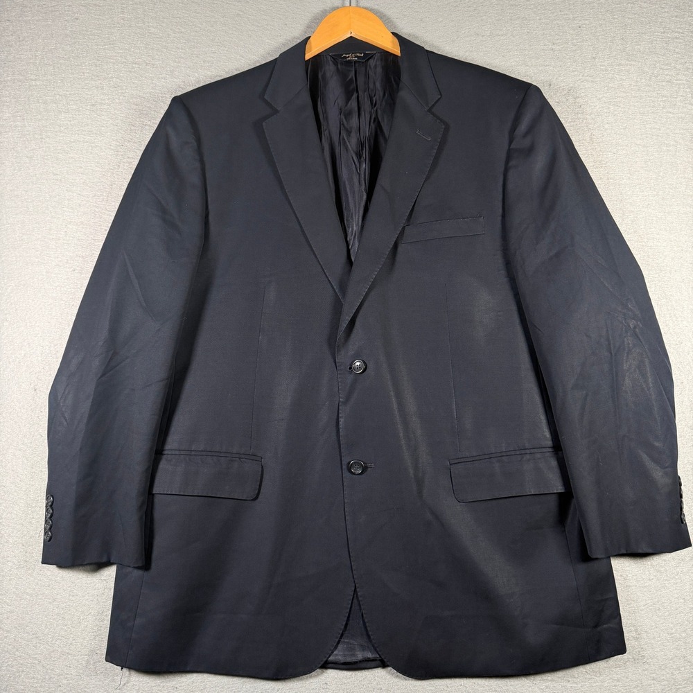 Joseph & Feiss Gold Men Navy Blue Super 120s Wool 2-Button Blazer Sport Coat 41L
